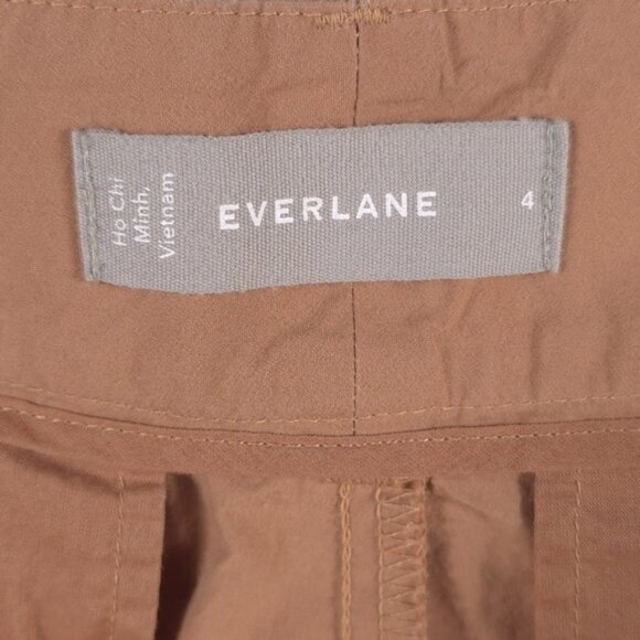 EVERLANE High Rise Straight Leg Casual Pants Pleated Belt Loops Cotton Size 4 - Picture 6 of 11